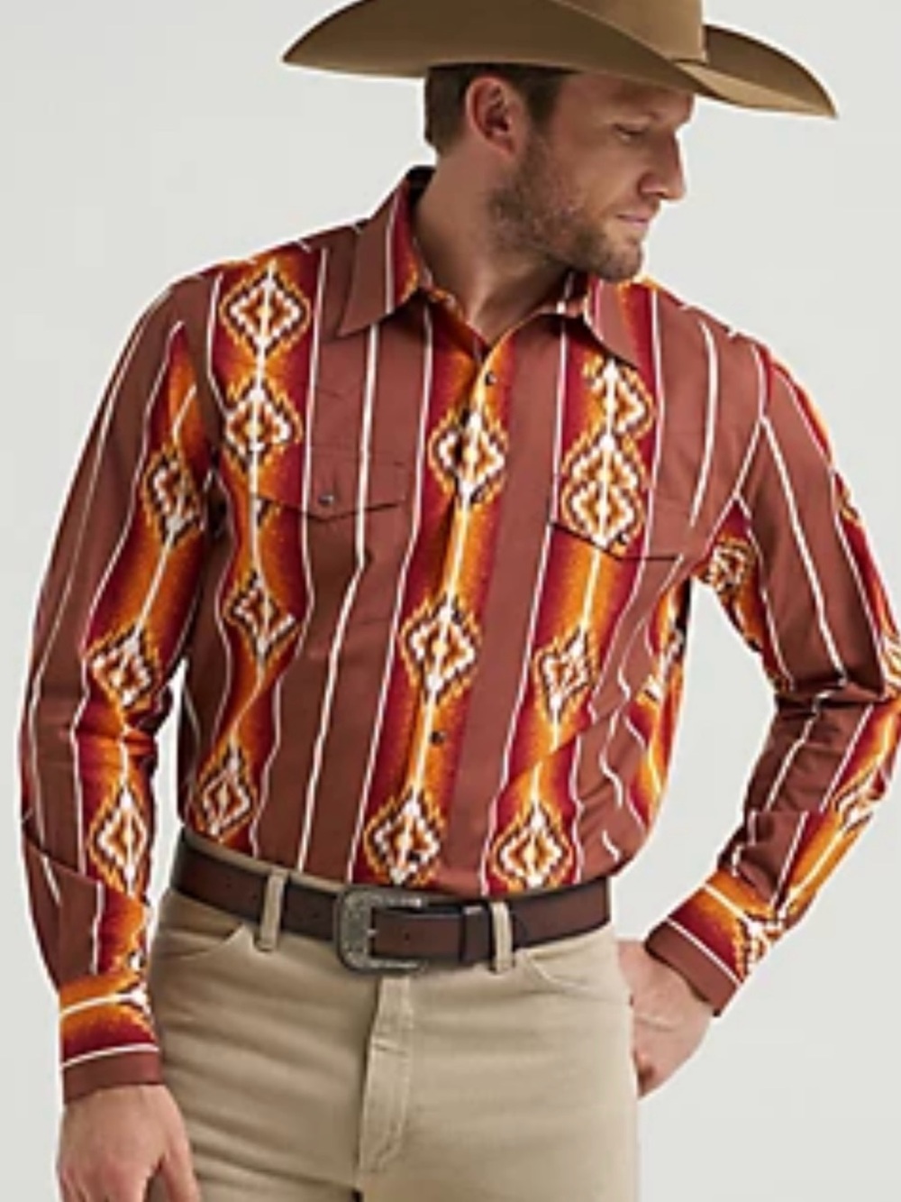 MEN'S CHECOTAH® LONG SLEEVE WESTERN SNAP PRINTED SHIRT
